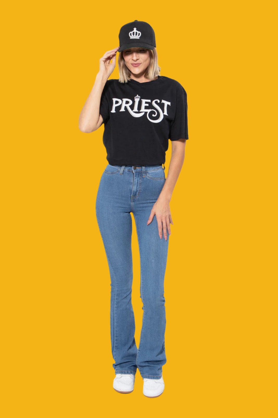 Priest Tee Female - Black + Wall Art