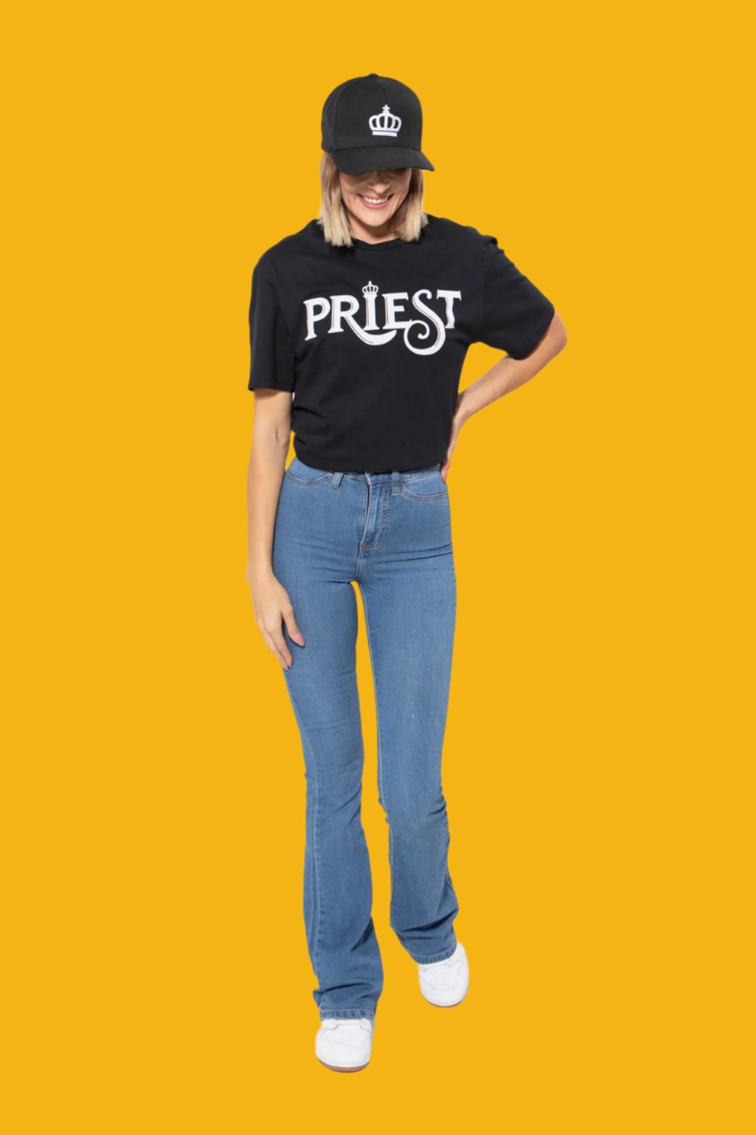 Priest Tee Female - Black + Wall Art