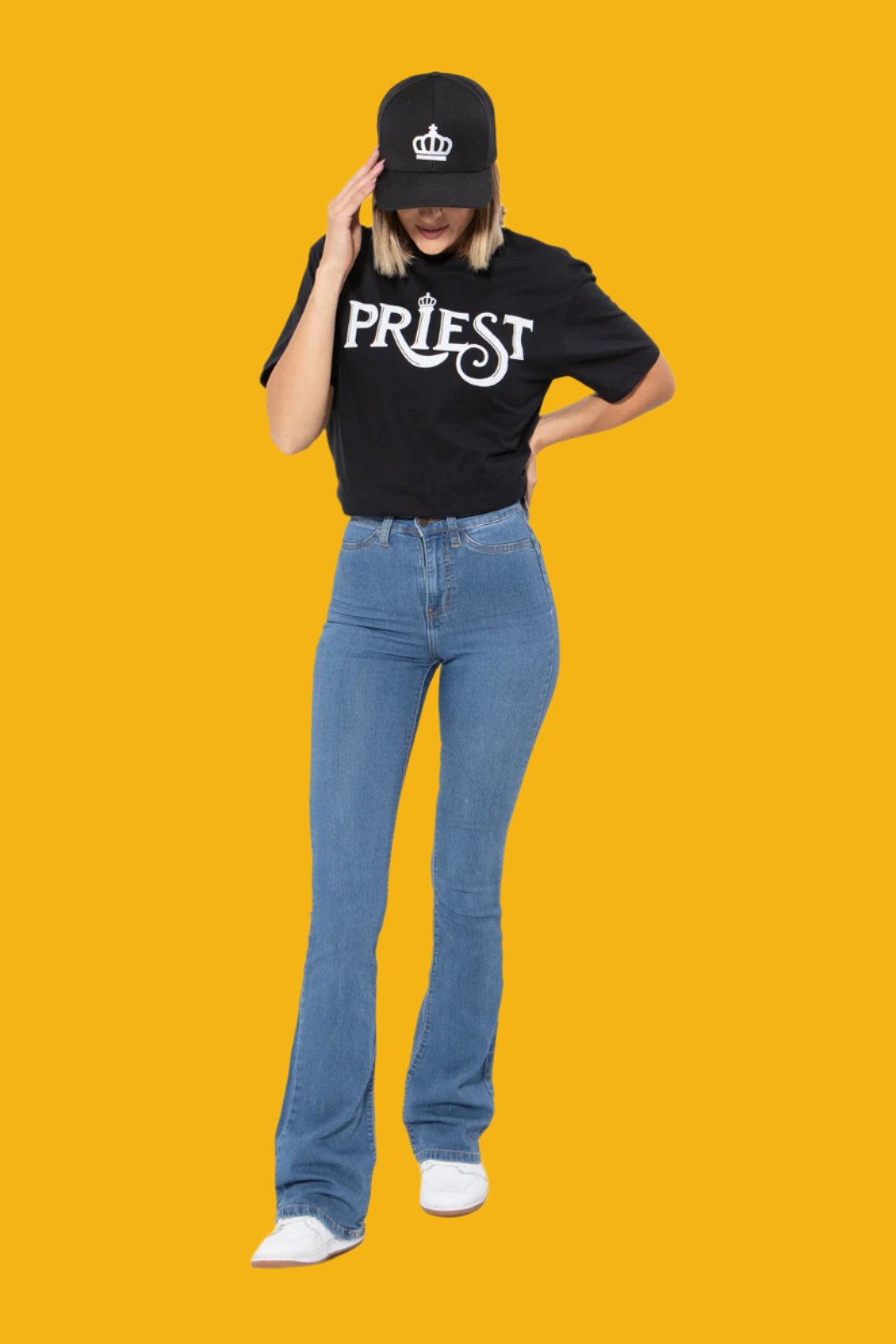 Priest Tee Female - Black + Wall Art