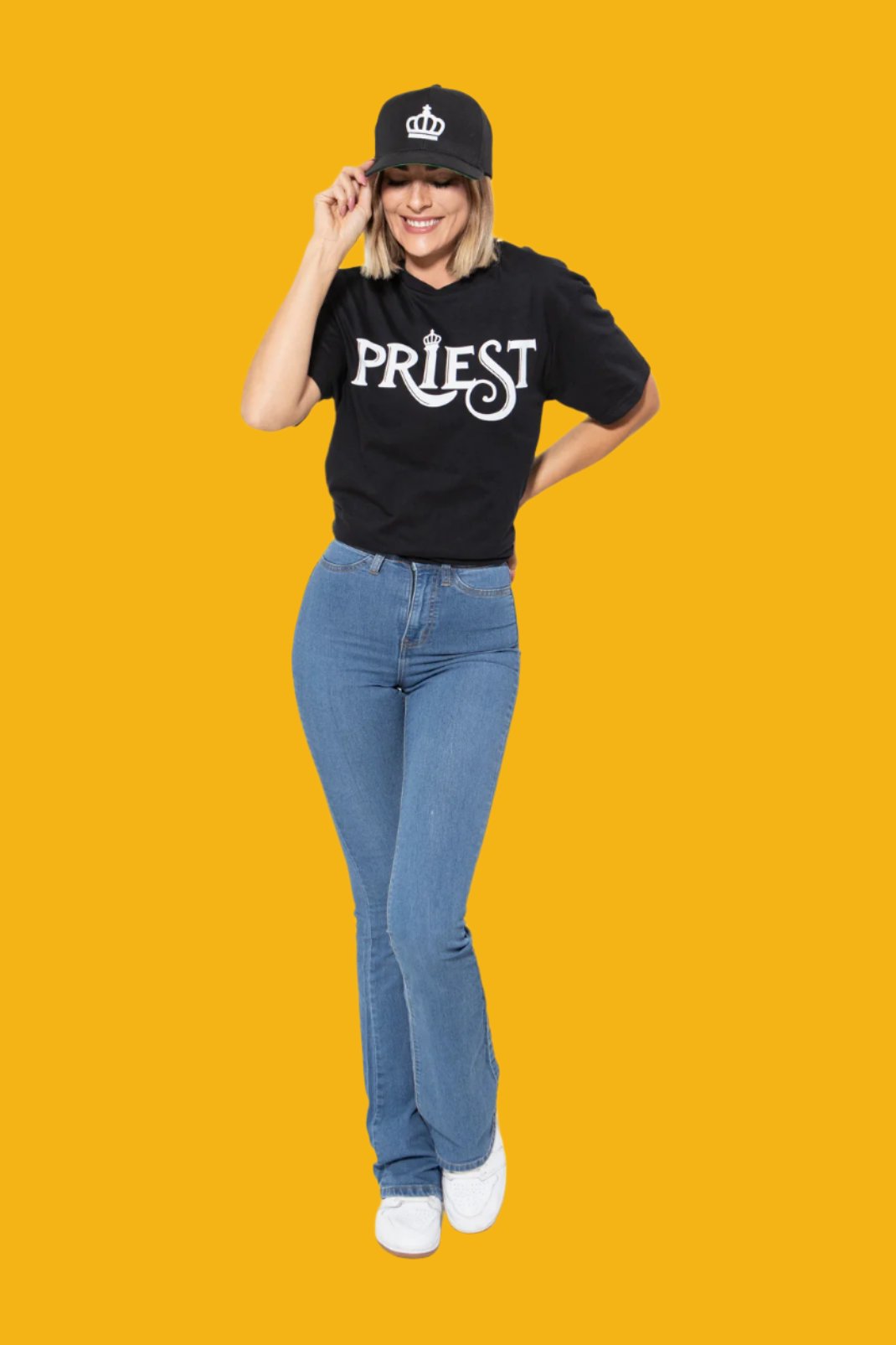 Priest Tee Female - Black + Wall Art