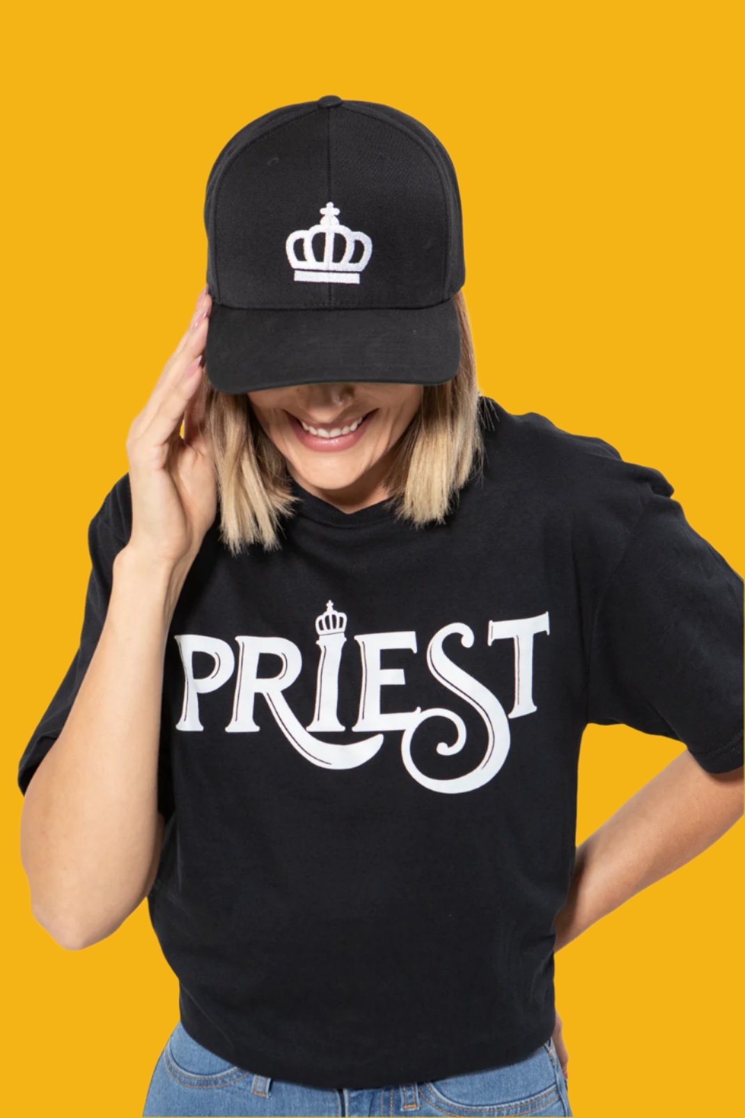 Priest Tee Female - Black + Wall Art