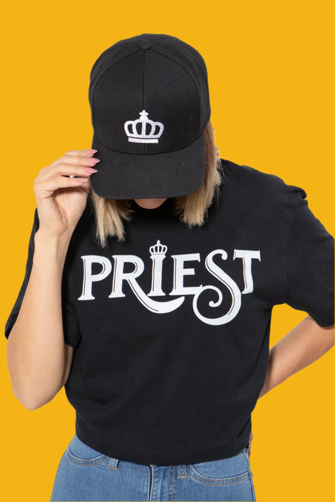 Priest Tee Female - Black + Wall Art