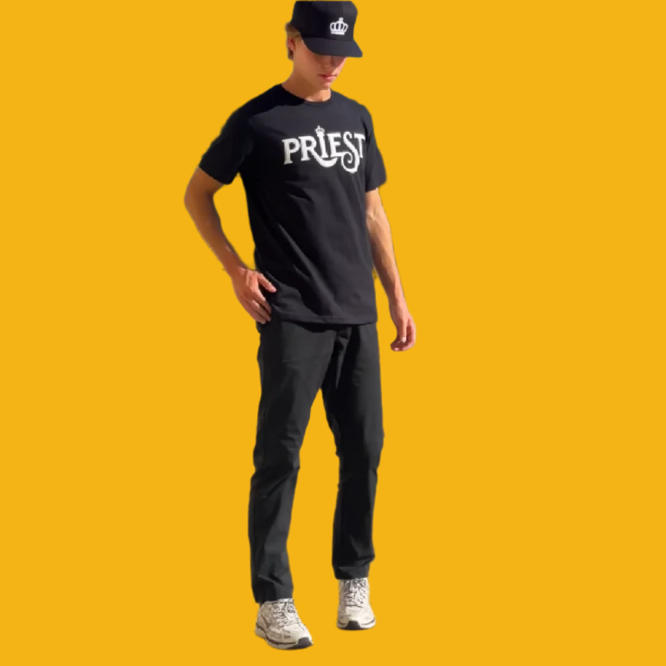 Priest Tee Female - Black + Wall Art