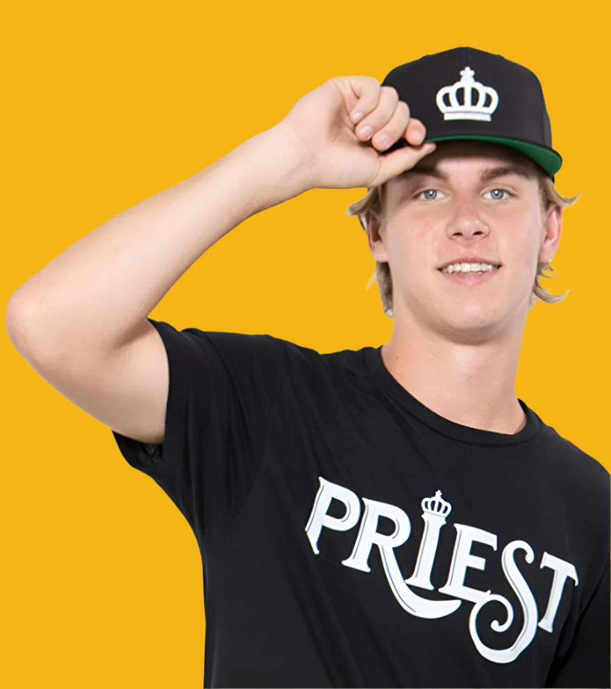 Priest Tee Female - Black + Wall Art